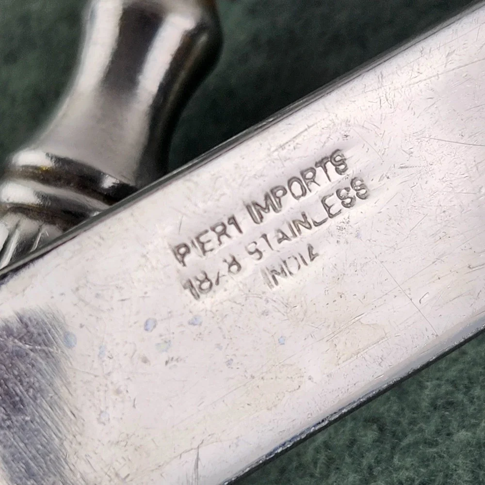 5 Piece Place Setting Pier 1 Imports PII15 Flatware Stainless 18/8 India Vintage